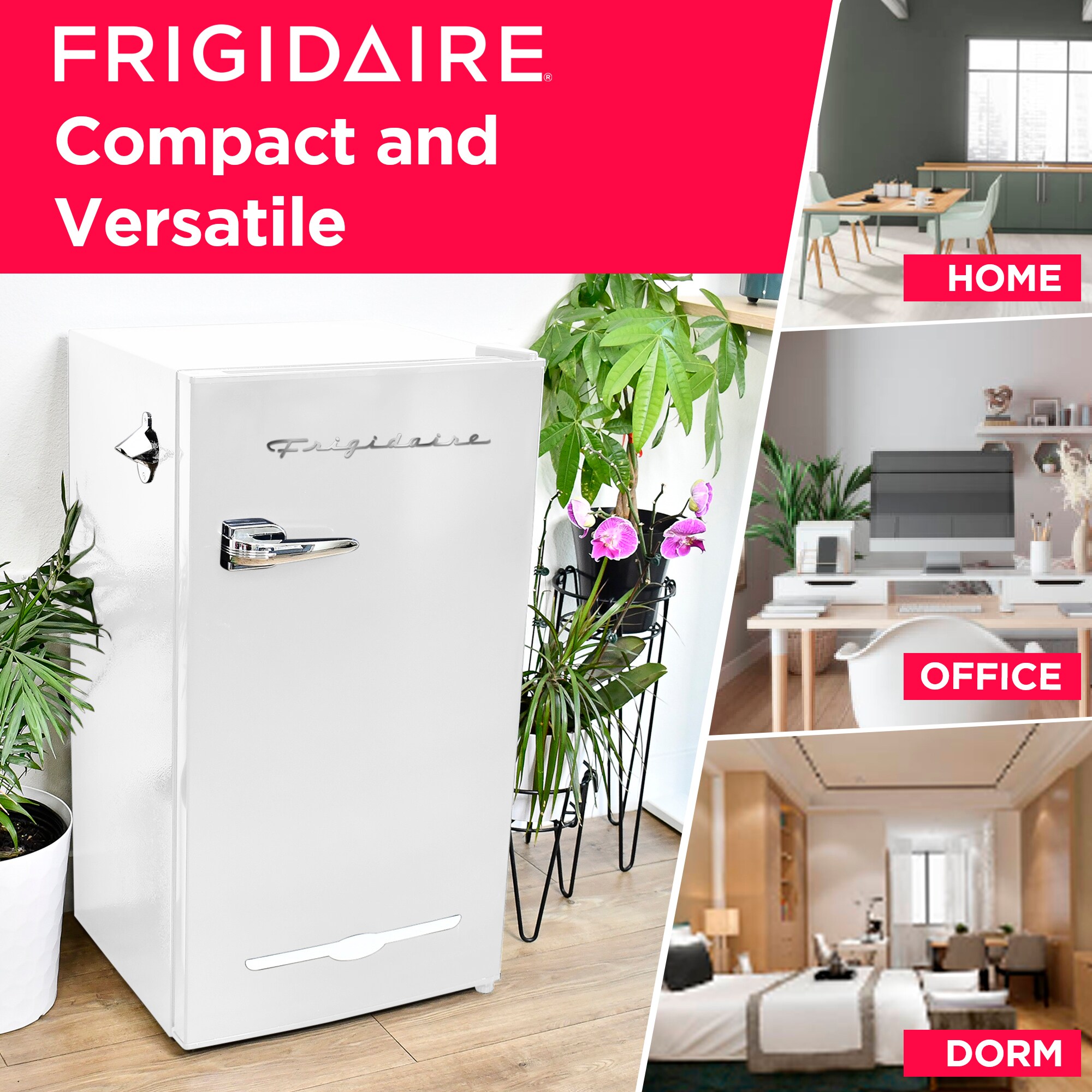 Mini refrigerador Frigidaire de 3.2 pies cúbicos con congelador (blanco) EFR376-BLANCO