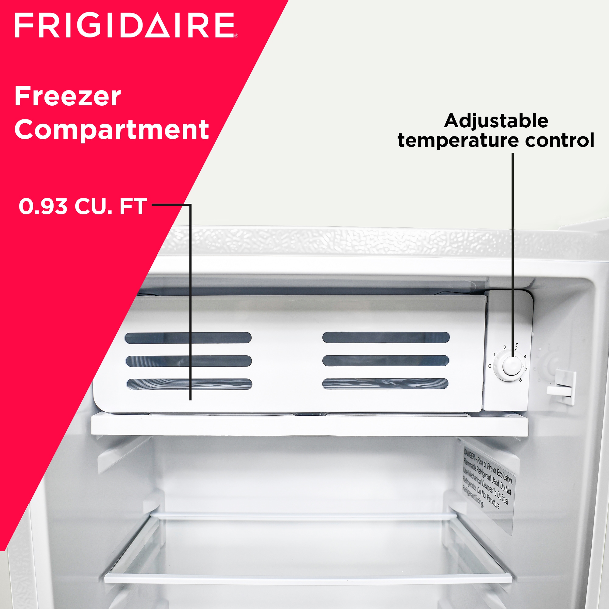 Mini refrigerador Frigidaire de 3.2 pies cúbicos con congelador (blanco) EFR376-BLANCO