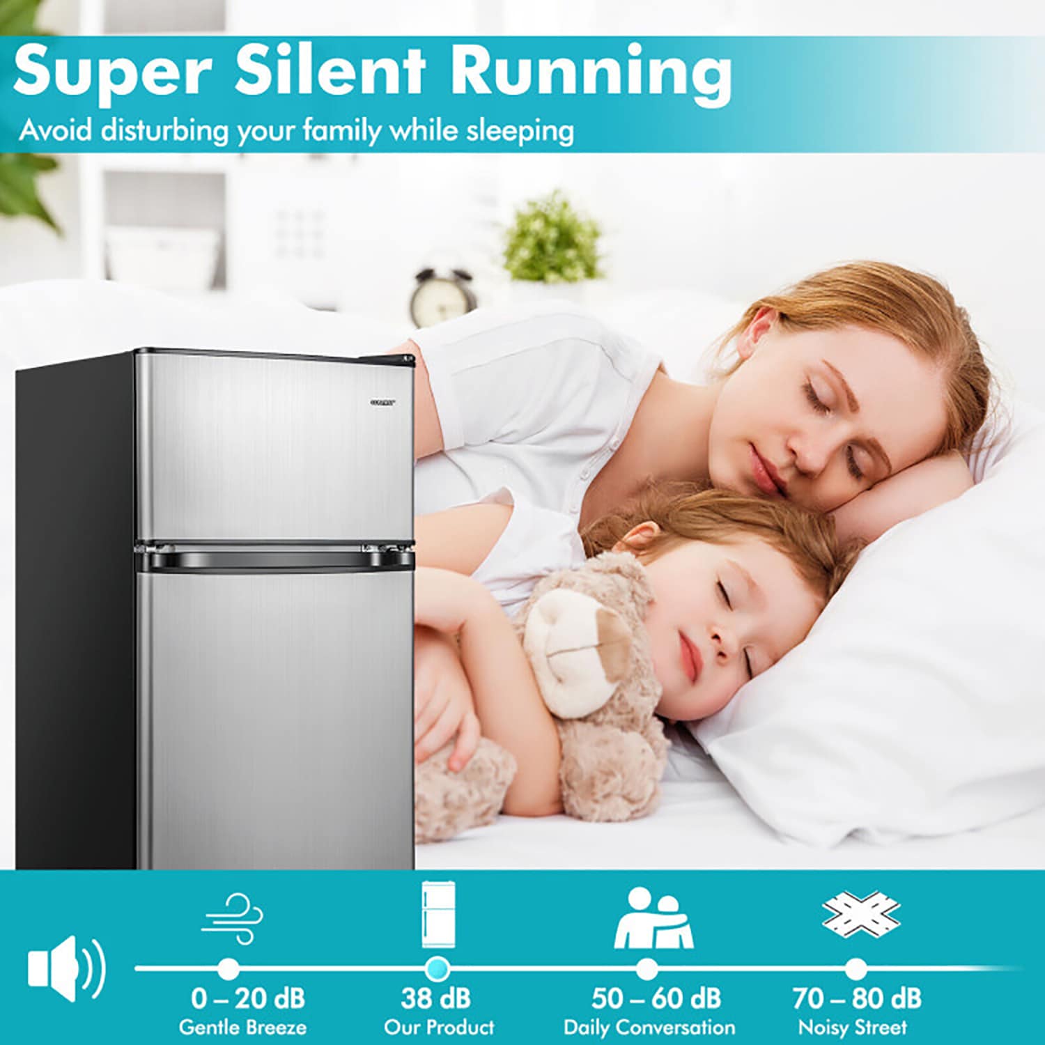 Refrigerador Mini Compacto de 3.2 pies cúbicos con congelador (Negro)