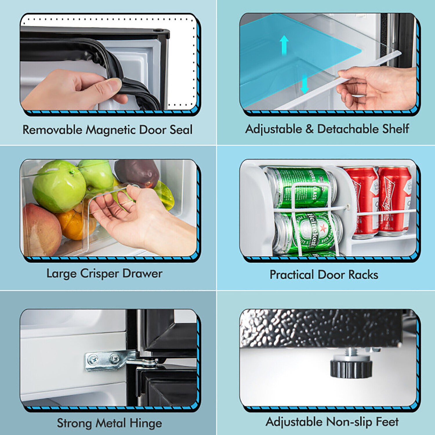 Refrigerador Mini Compacto de 3.2 pies cúbicos con congelador (Negro)
