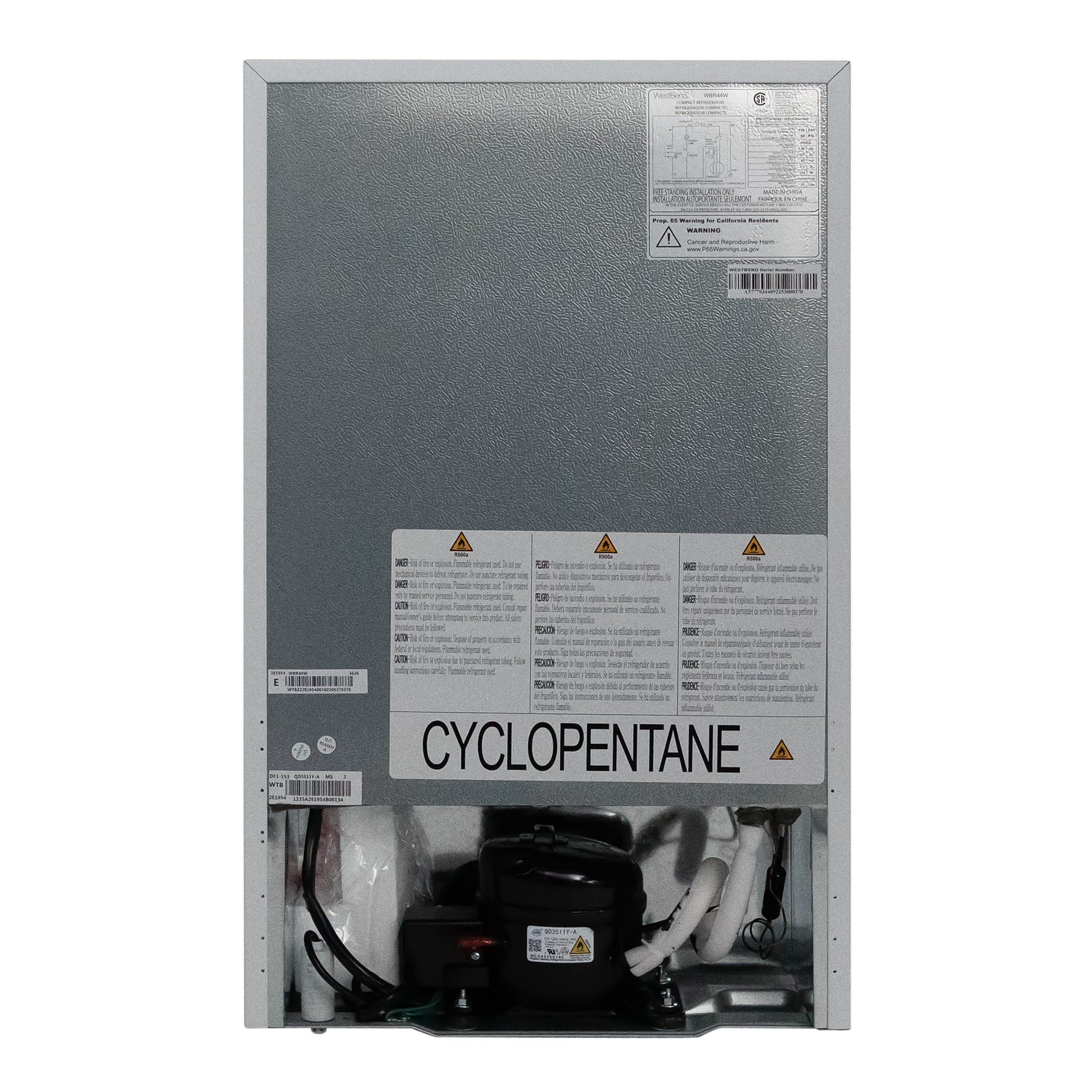Refrigerador mini de 4.4 pies cúbicos con congelador (blanco) ENERGY STAR de West Bend