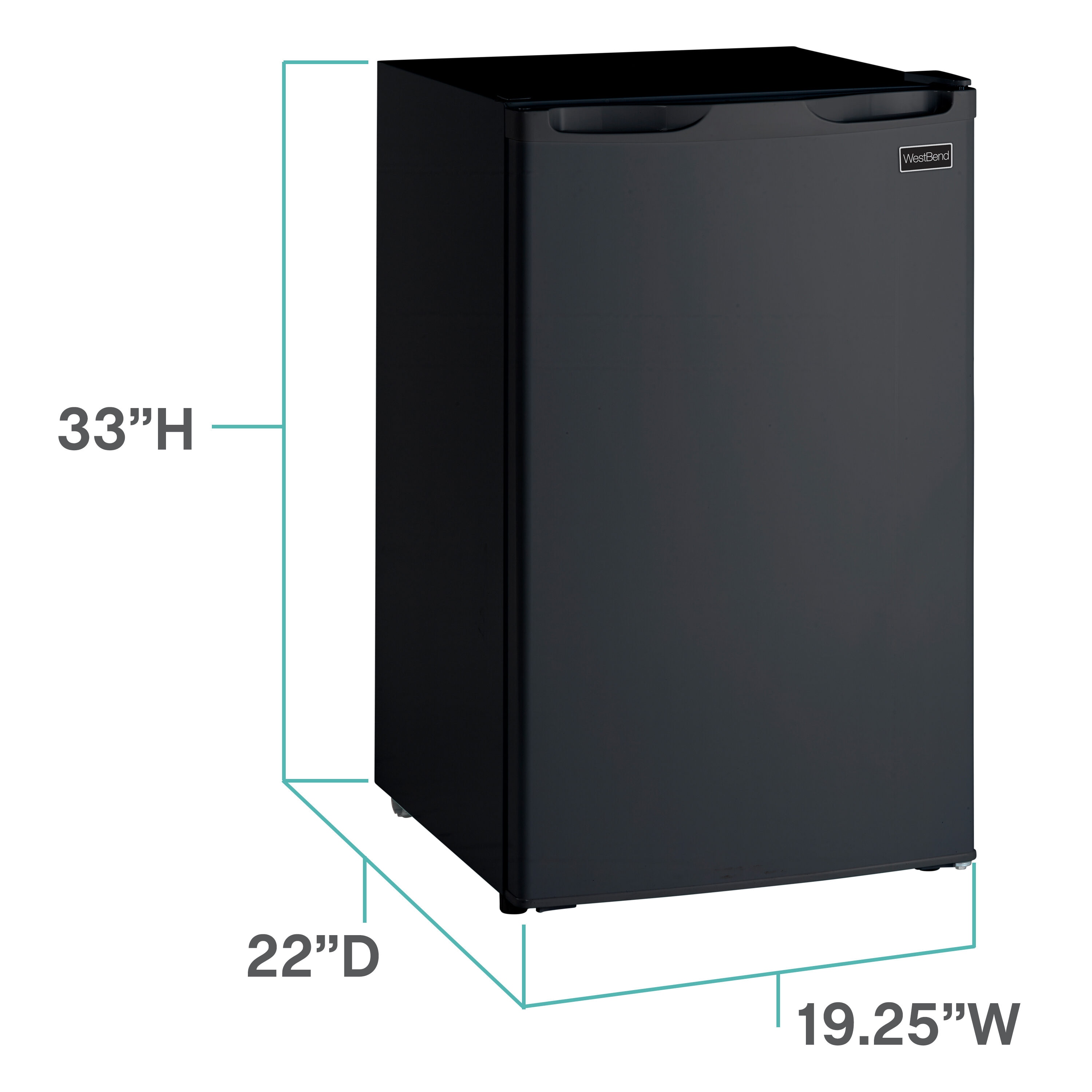 Refrigerador Pequeño de 4.4 Pies Cúbicos con Congelador (Negro) ENERGY STAR de West Bend