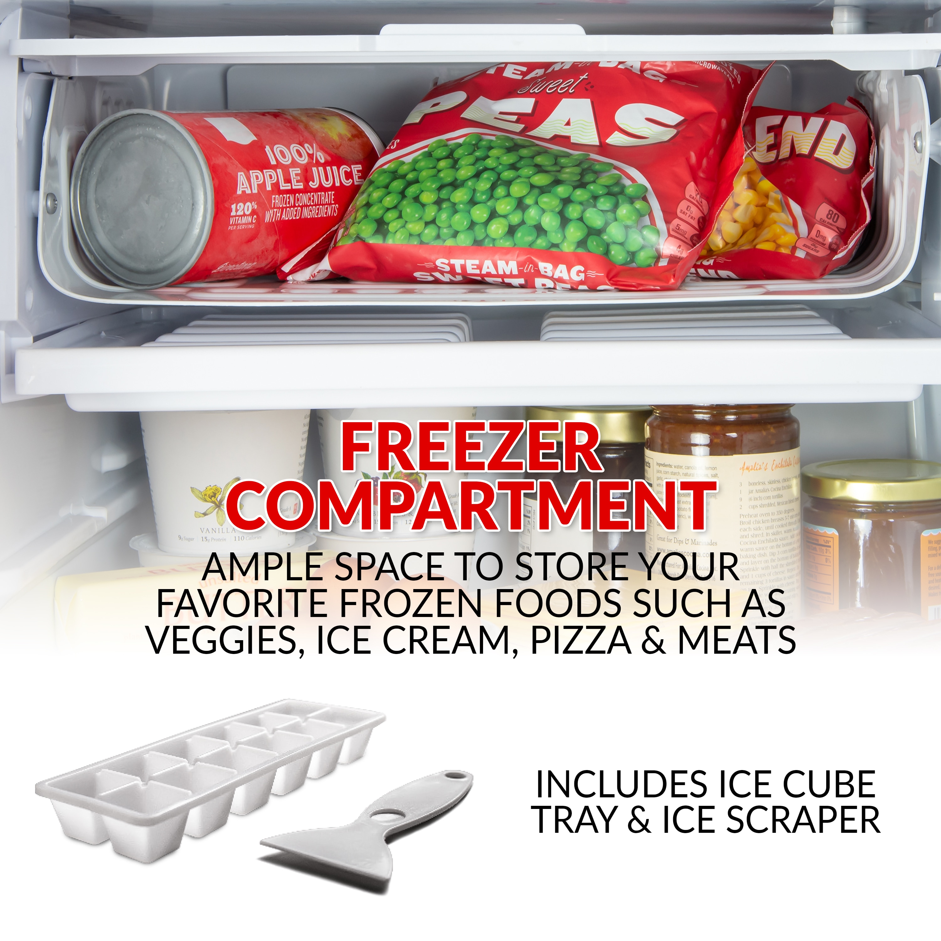 Refrigerador Mini con Congelador de 3.2 Pies Cúbicos Nostalgia (Rojo) Listo para el Garaje con Certificación ENERGY STAR CKRF32CR