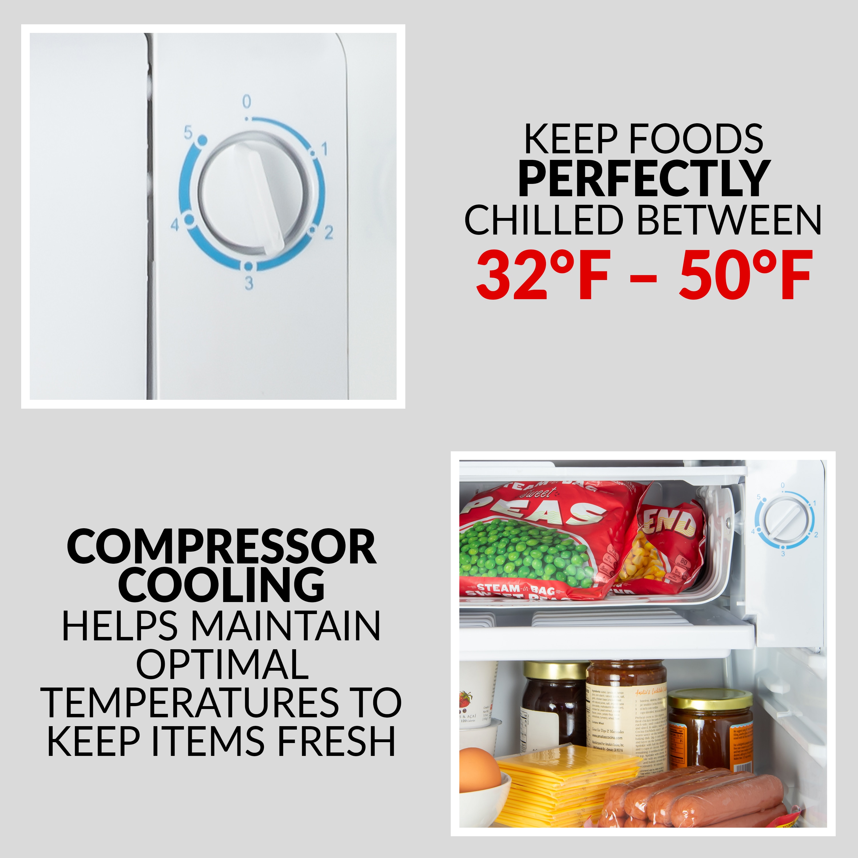 Refrigerador Mini con Congelador de 3.2 Pies Cúbicos Nostalgia (Rojo) Listo para el Garaje con Certificación ENERGY STAR CKRF32CR