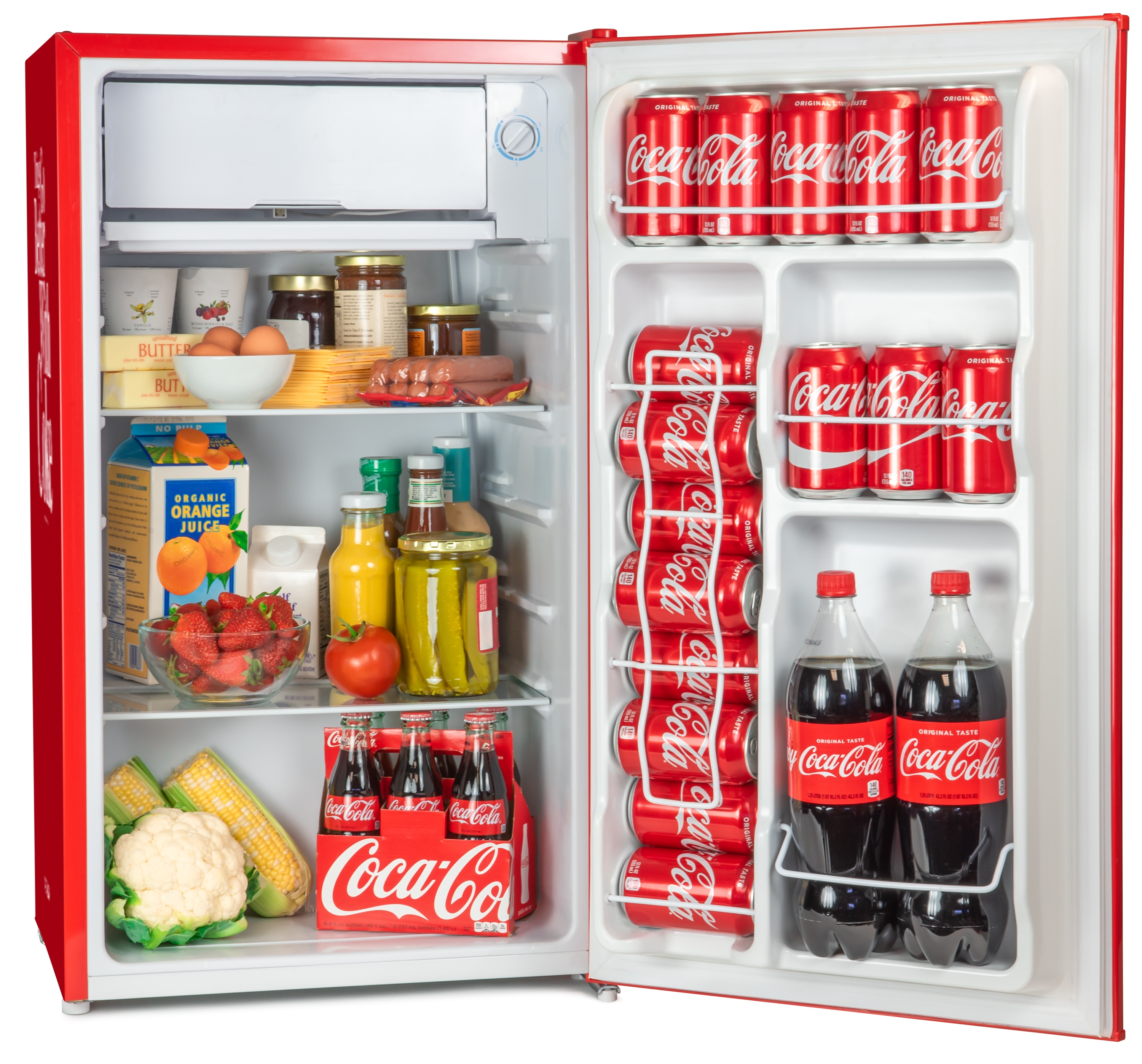 Refrigerador Mini con Congelador de 3.2 Pies Cúbicos Nostalgia (Rojo) Listo para el Garaje con Certificación ENERGY STAR CKRF32CR