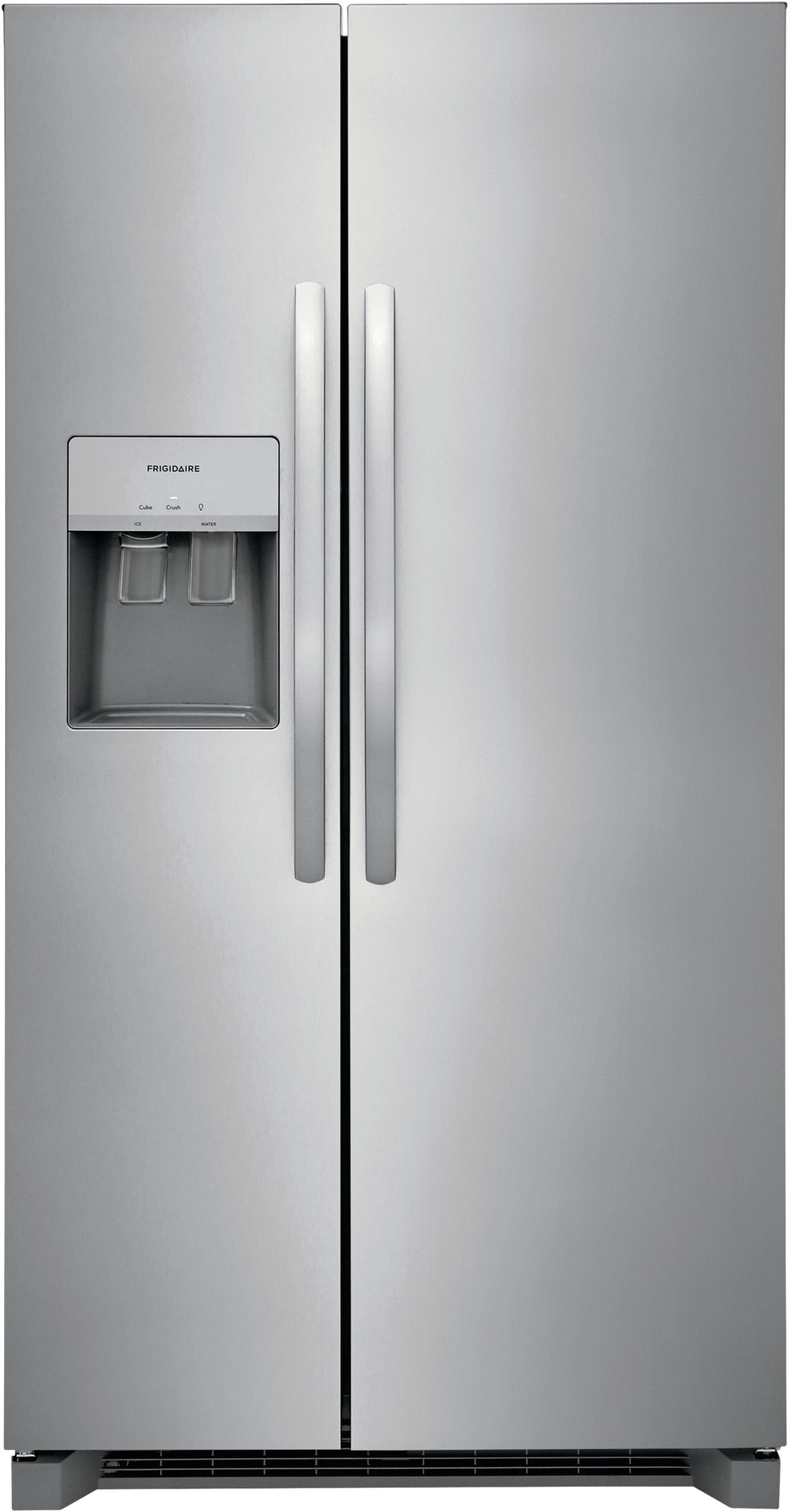 Refrigerador Frigidaire de 25.6 pies cúbicos con dispensador de hielo y agua (Acero inoxidable resistente a huellas dactilares) Certificado ENERGY STAR de lado a lado FRSS26L3AF
