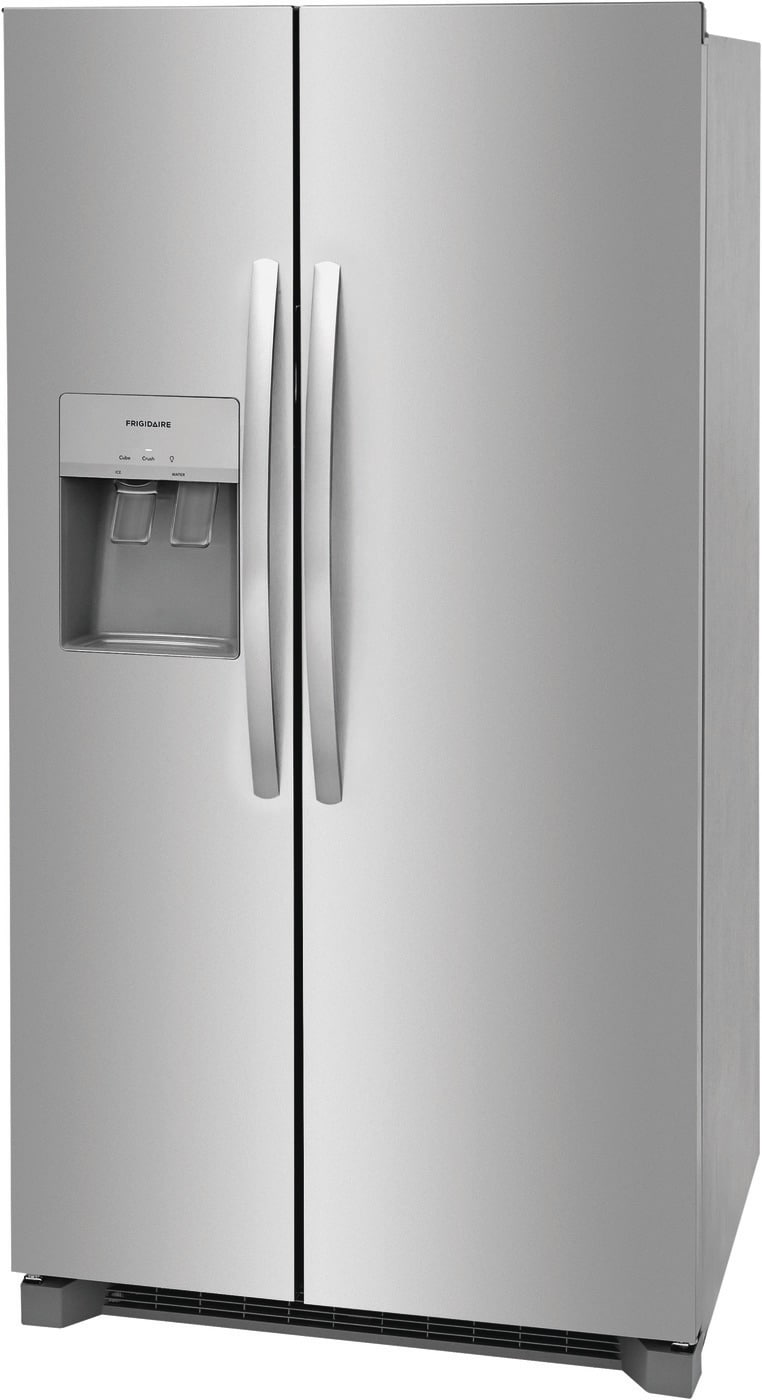 Refrigerador Frigidaire de 25.6 pies cúbicos con dispensador de hielo y agua (Acero inoxidable resistente a huellas dactilares) Certificado ENERGY STAR de lado a lado FRSS26L3AF
