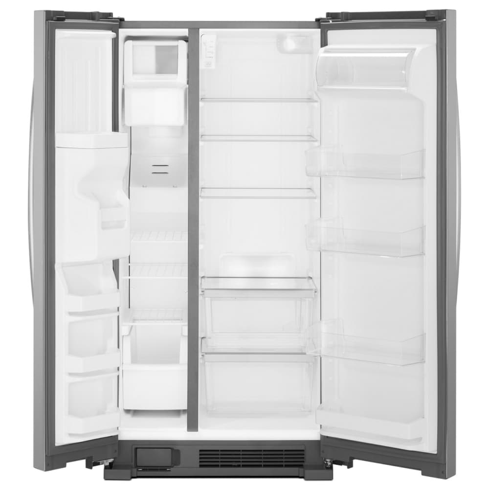 Refrigerador de 24.6 pies cúbicos con dispensador de hielo y agua (Acero inoxidable resistente a huellas dactilares) de lado a lado Whirlpool WRS315SDHZ