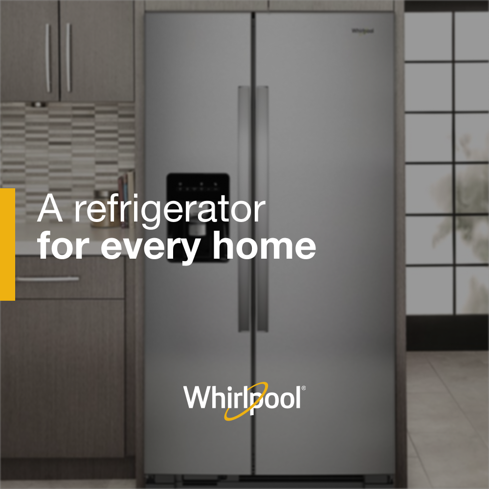 Refrigerador de 24.6 pies cúbicos con dispensador de hielo y agua (Acero inoxidable resistente a huellas dactilares) de lado a lado Whirlpool WRS315SDHZ