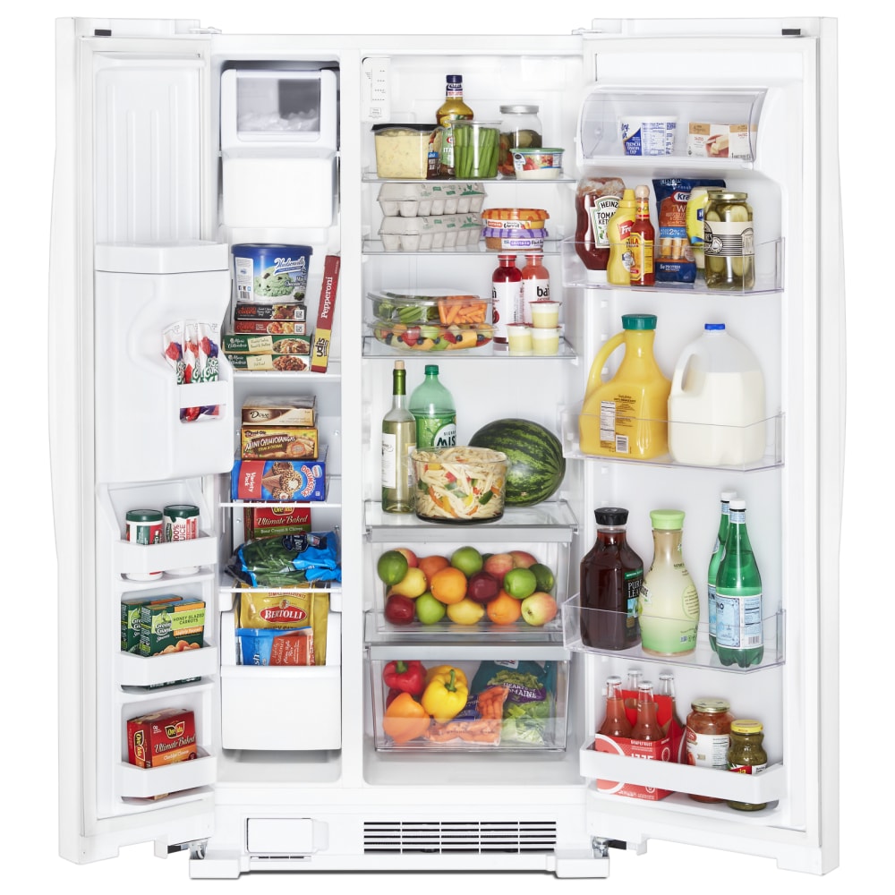 Refrigerador Side-by-Side de 24.6 pies cúbicos con Fabricador de Hielo, Dispensador de Agua e Hielo (Blanco)