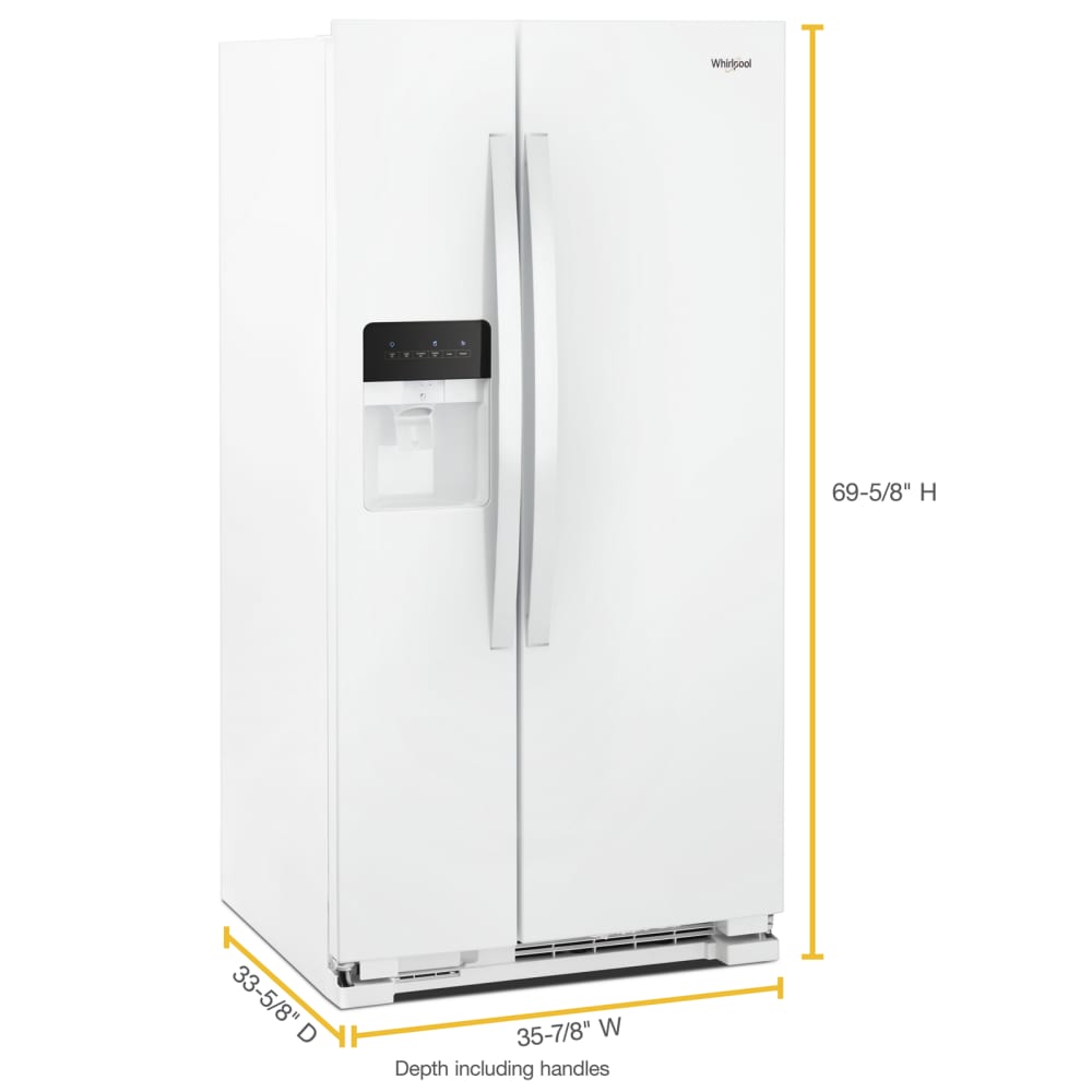 Refrigerador Side-by-Side de 24.6 pies cúbicos con Fabricador de Hielo, Dispensador de Agua e Hielo (Blanco)
