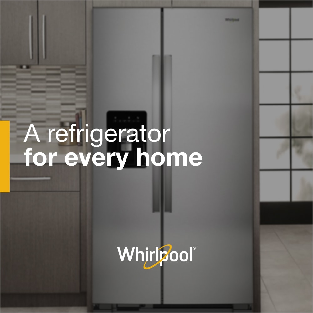 Refrigerador de lado a lado Whirlpool con Caddy para latas en la puerta y dispensador de agua, hielo y hielo 21.4 pies cúbicos (Negro) WRS321SDHB