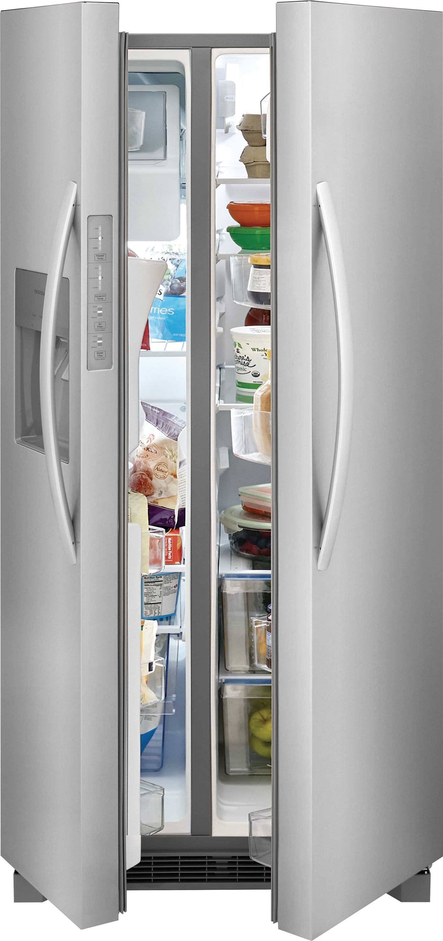 Refrigerador lado a lado de 22.3 pies cúbicos con fabricador de hielo, dispensador de agua y hielo (acero inoxidable) con certificación ENERGY STAR FRSS2323AS