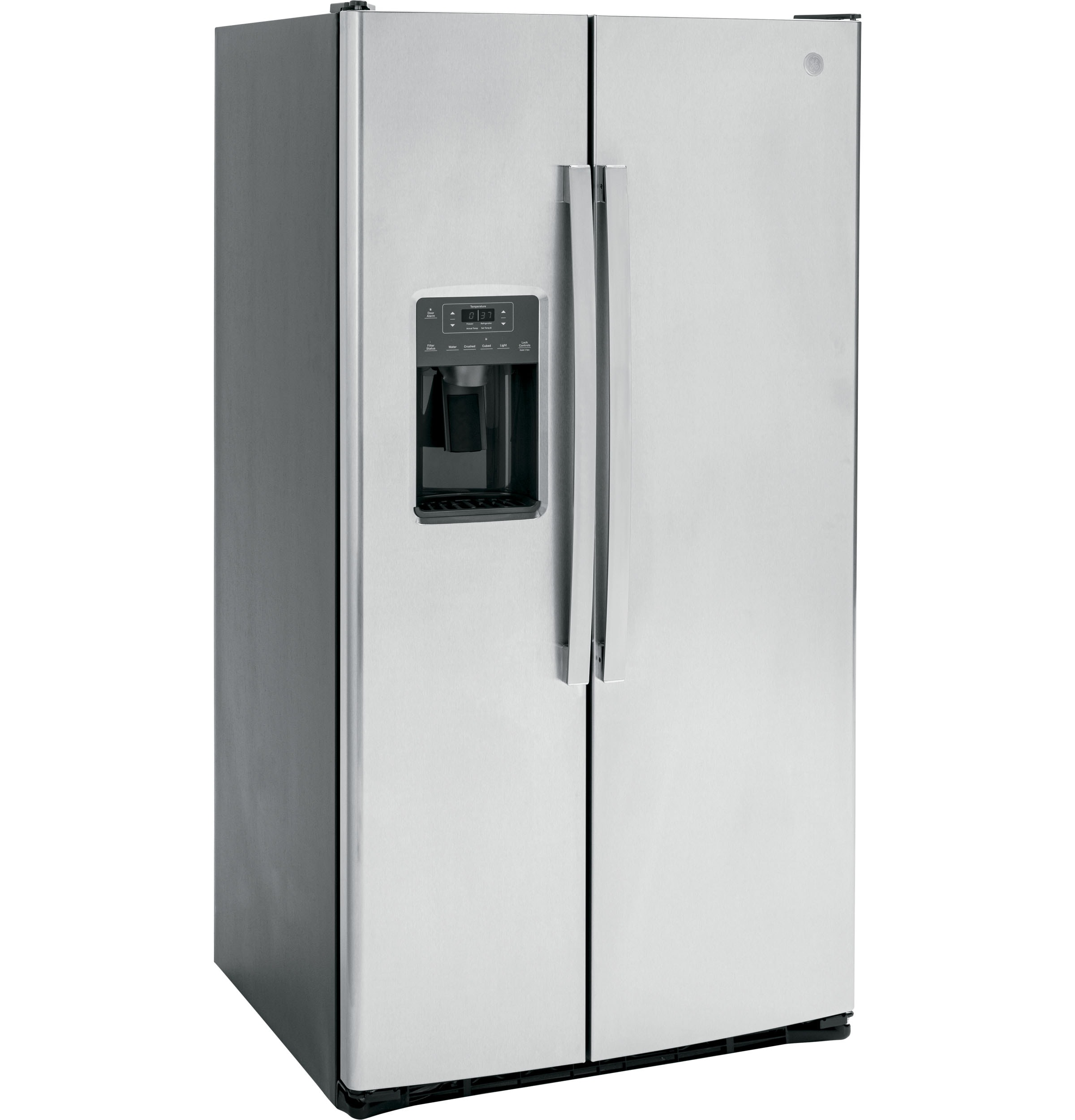 Refrigerador lado a lado de 25.3 pies cúbicos con dispensador de hielo y agua (acero inoxidable)
