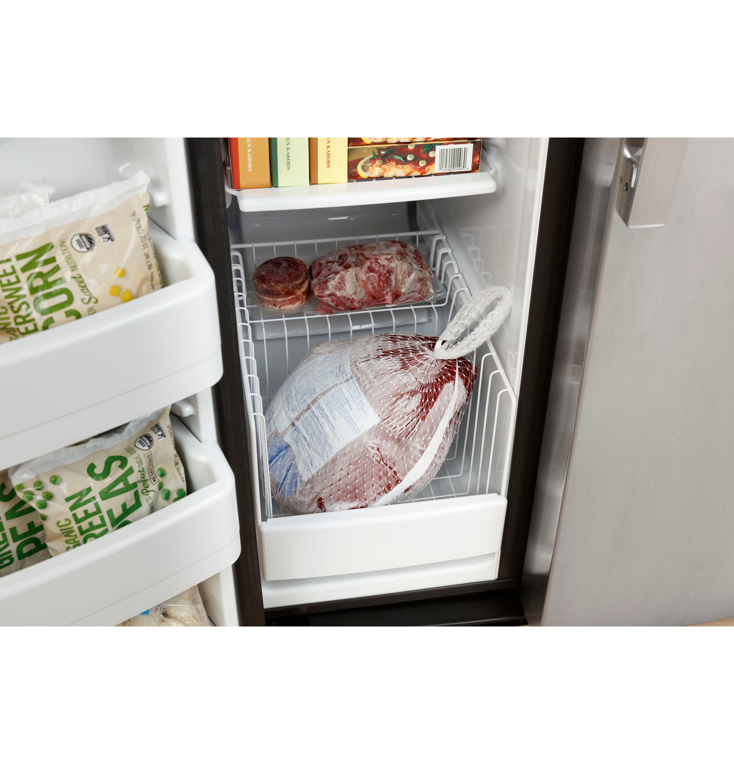 Refrigerador lado a lado de 25.3 pies cúbicos con dispensador de hielo y agua (gris pizarra)