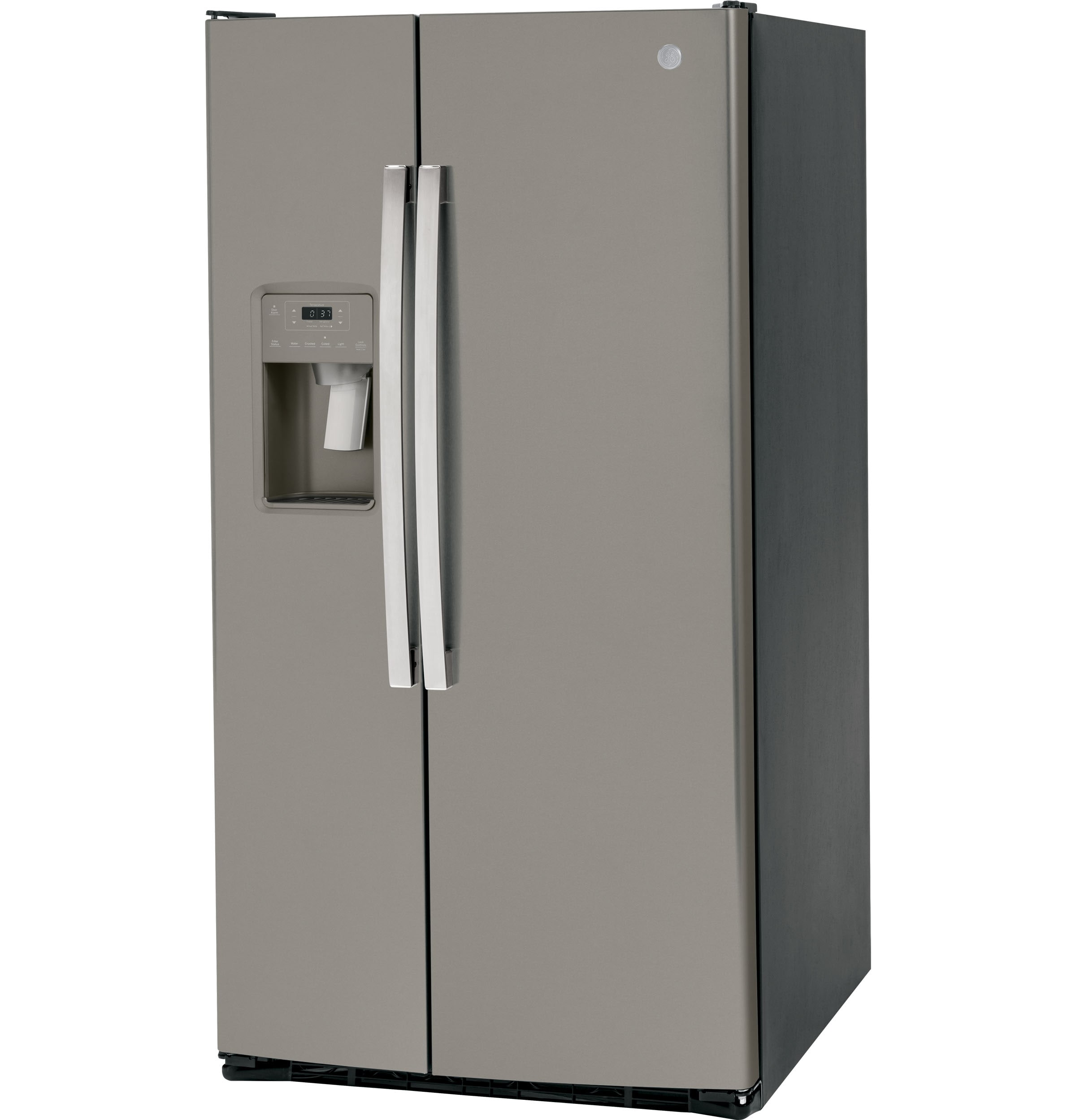 Refrigerador lado a lado de 25.3 pies cúbicos con dispensador de hielo y agua (gris pizarra)