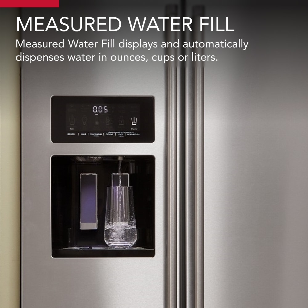 Refrigerador Side-by-Side de 24.8 pies cúbicos con fabricador de hielo, dispensador de agua y hielo (acero inoxidable con acabado PRINTSHIELD) certificado ENERGY STAR KRSF705HPS
