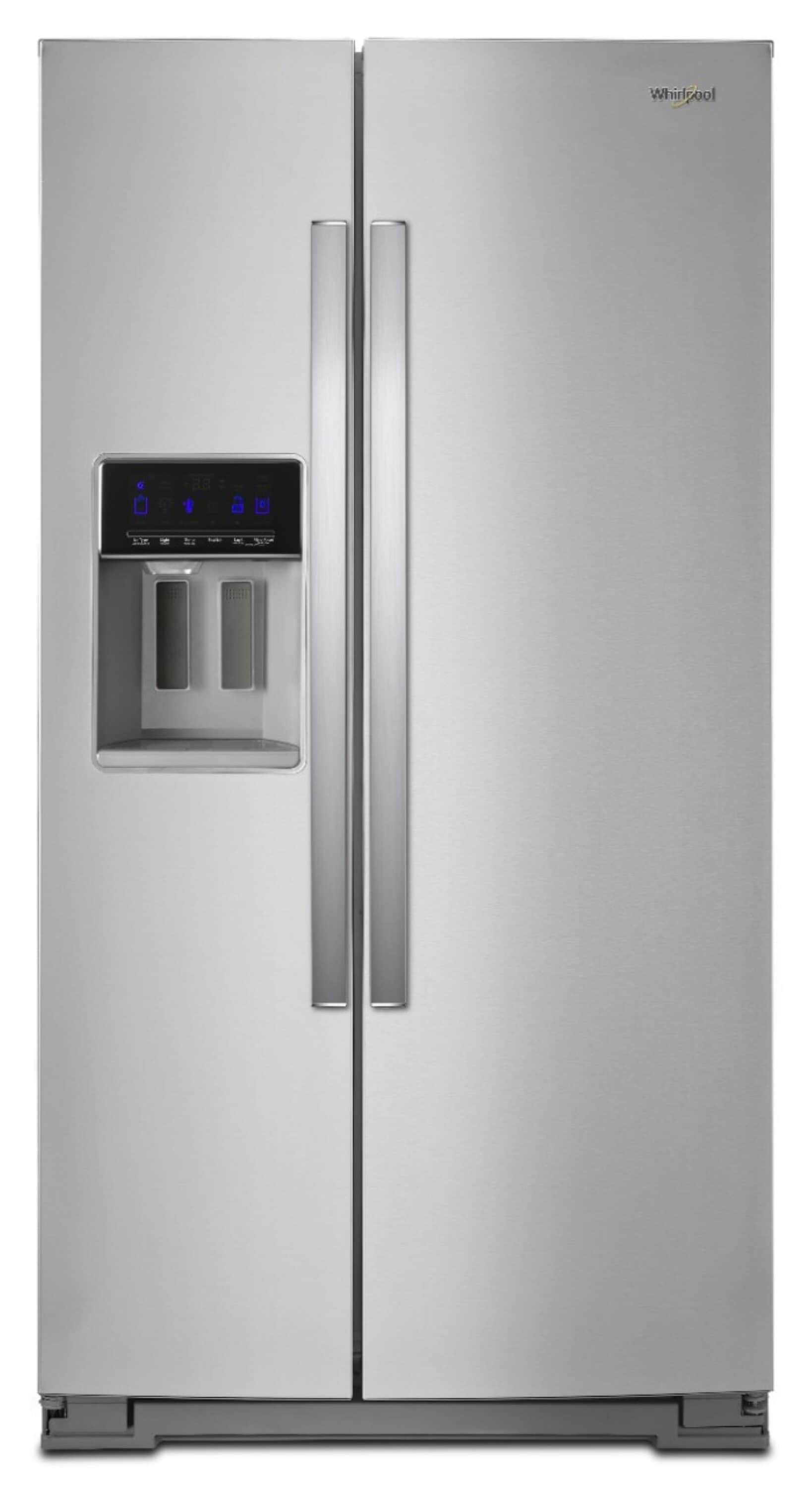 Refrigerador Whirlpool de 28.4 pies cúbicos lado a lado con fabricador de hielo, dispensador de agua y hielo (Acero inoxidable resistente a huellas dactilares) WRS588FIHZ