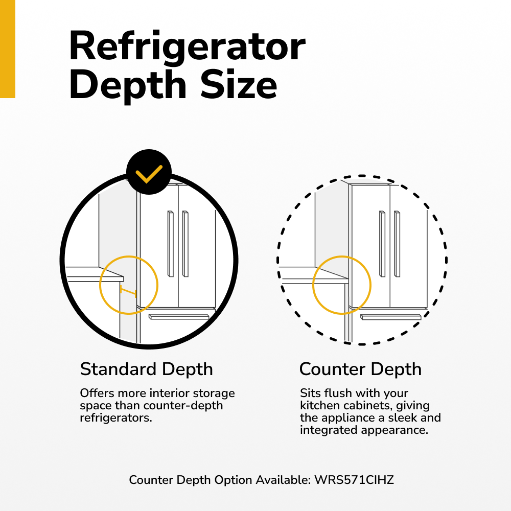 Refrigerador Whirlpool de 28.4 pies cúbicos lado a lado con fabricador de hielo, dispensador de agua y hielo (Acero inoxidable resistente a huellas dactilares) WRS588FIHZ