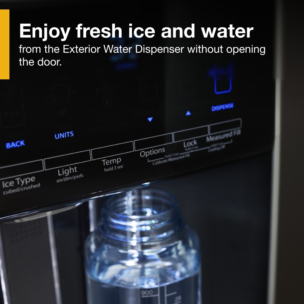 Refrigerador Whirlpool de 28.4 pies cúbicos lado a lado con fabricador de hielo, dispensador de agua y hielo (Acero inoxidable resistente a huellas dactilares) WRS588FIHZ
