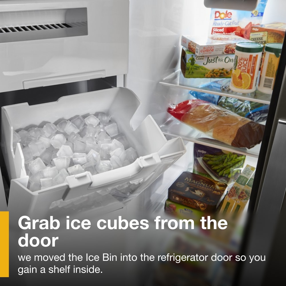 Refrigerador Whirlpool de 28.4 pies cúbicos lado a lado con fabricador de hielo, dispensador de agua y hielo (Acero inoxidable resistente a huellas dactilares) WRS588FIHZ