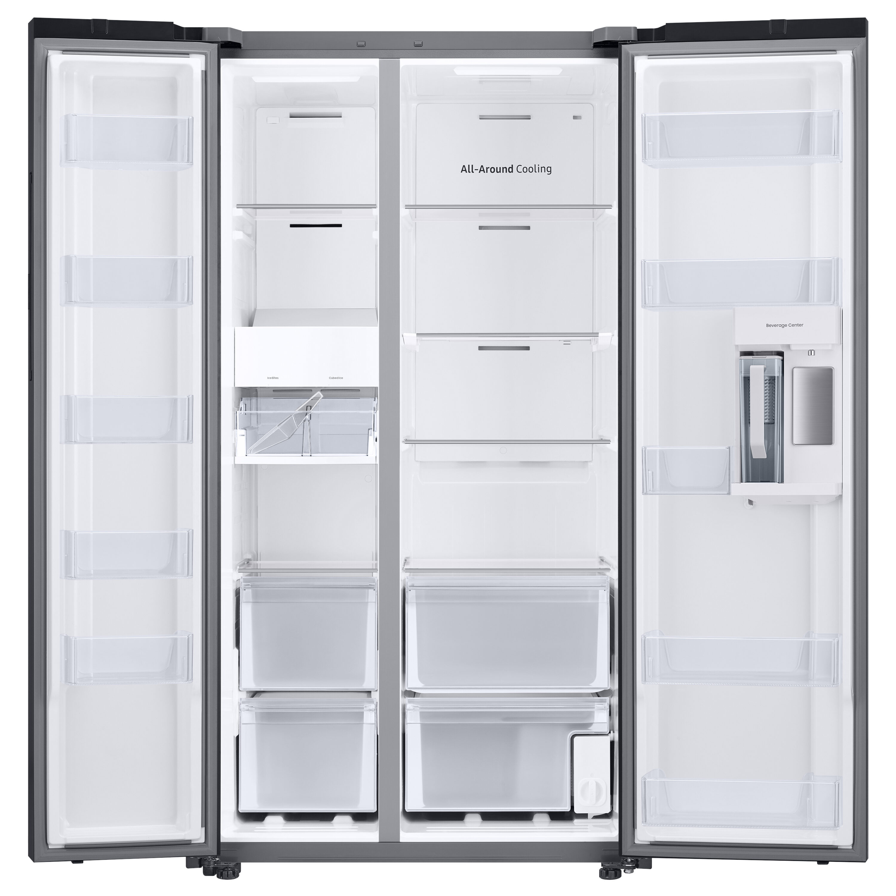 Refrigerador Samsung Bespoke de 28 pies cúbicos, lado a lado, inteligente, compatible con doble fabricador de hielo y dispensador de agua (acero inoxidable resistente a huellas dactilares) certificado ENERGY STAR RS28CB7600QL.