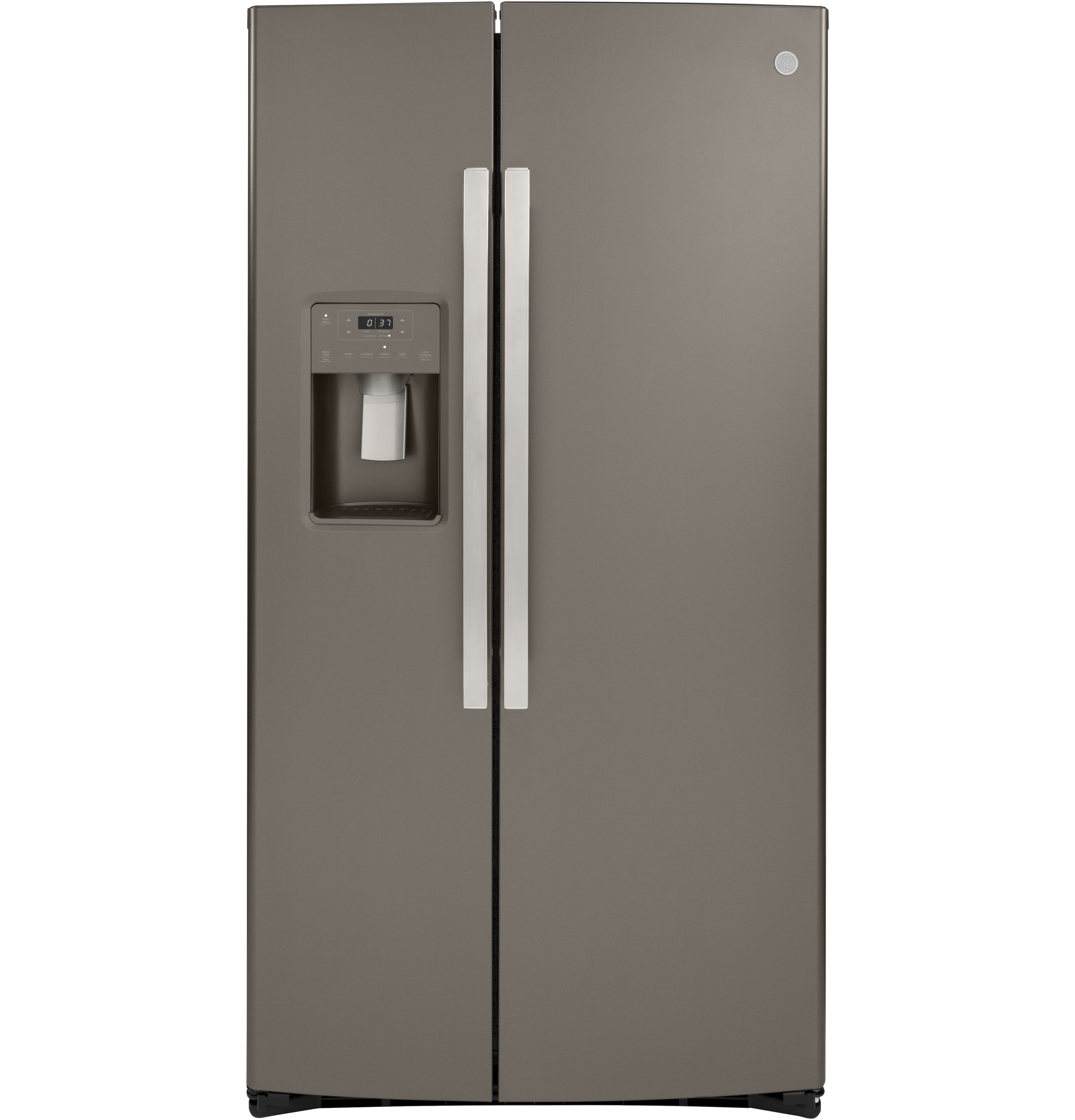 Refrigerador de lado a lado empotrado de 21.8 pies cúbicos con dispensador de hielo y agua (pizarra)