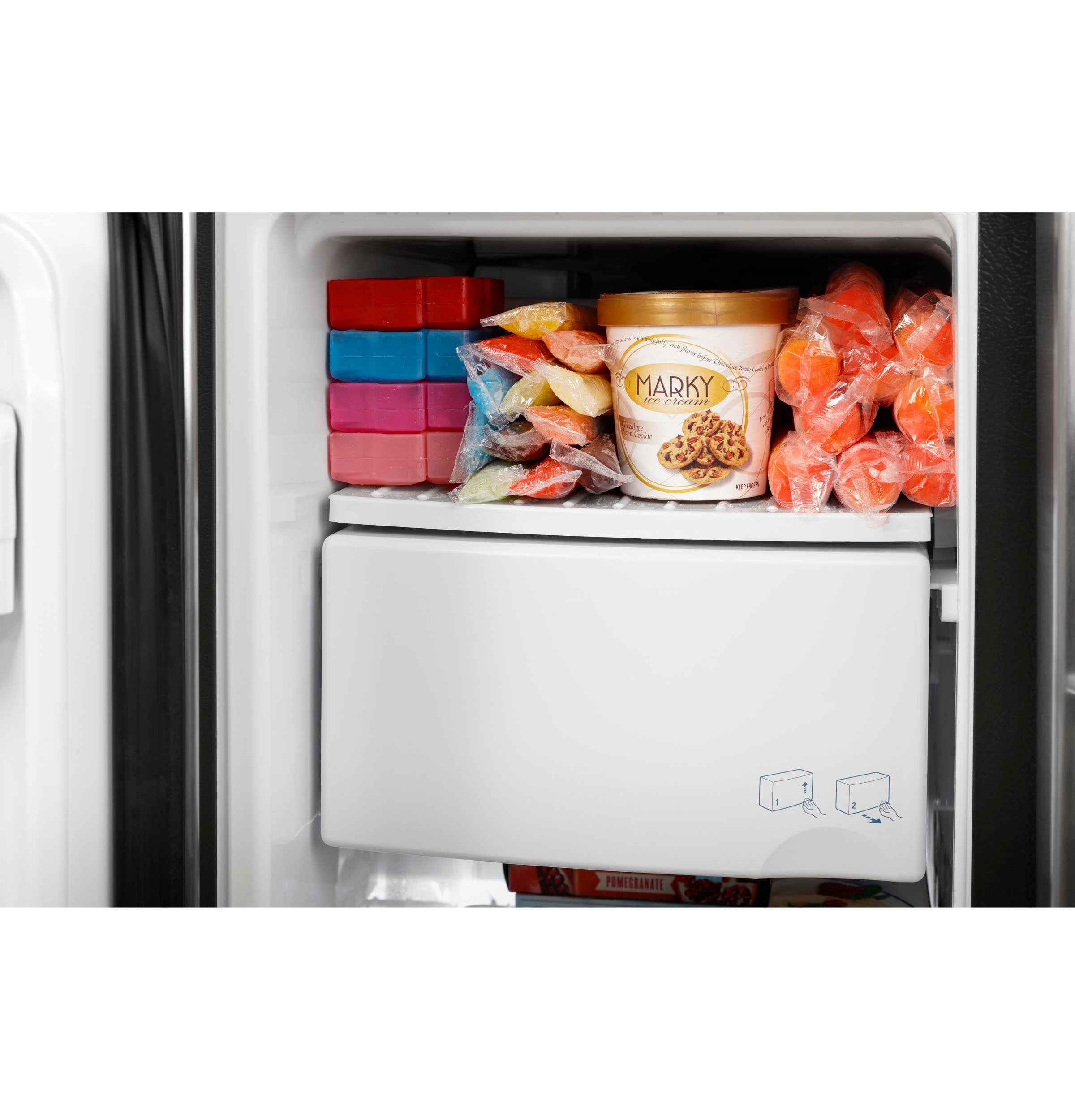 Refrigerador de lado a lado empotrado de 21.8 pies cúbicos con dispensador de hielo y agua (pizarra)