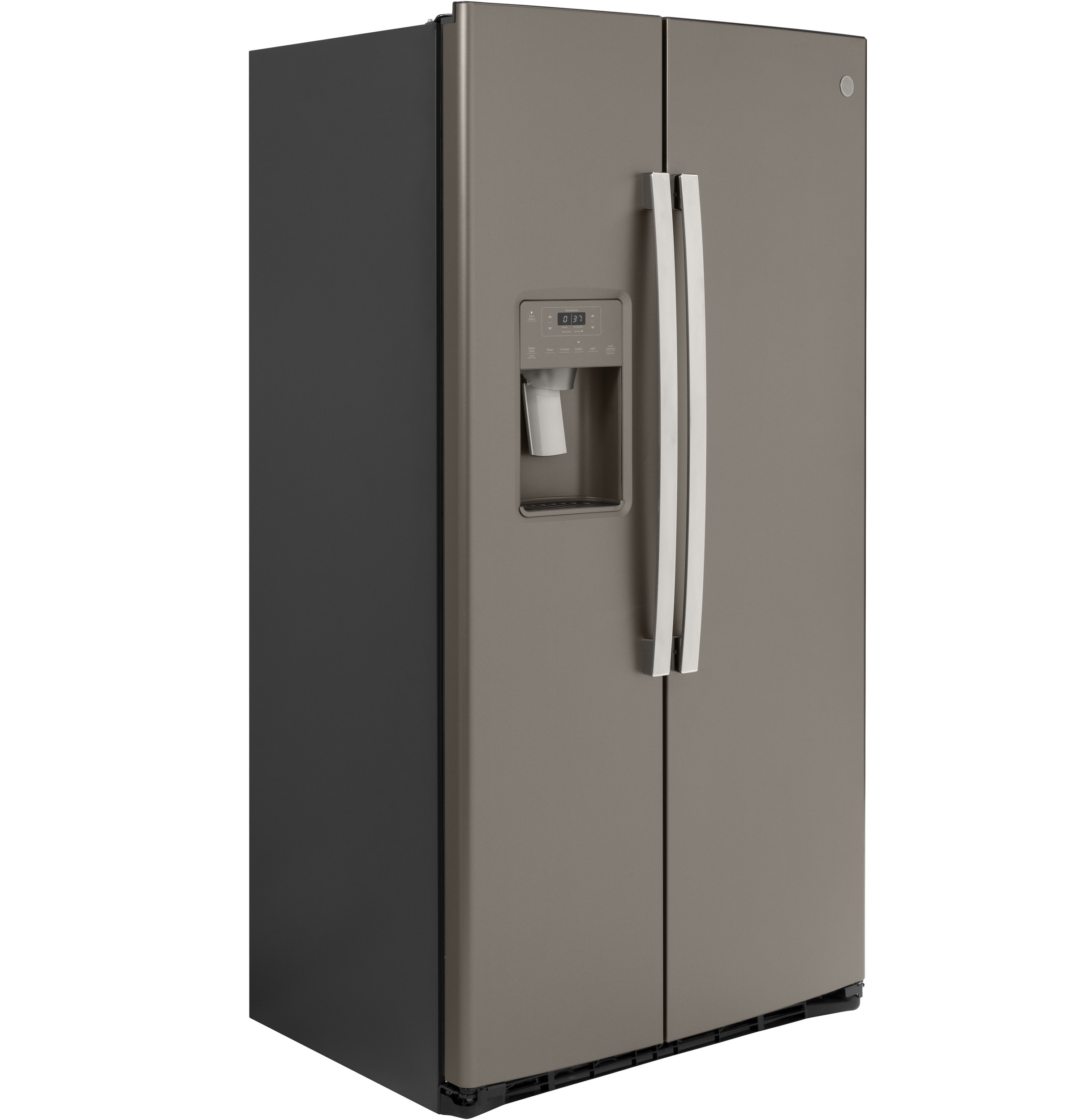 Refrigerador de lado a lado empotrado de 21.8 pies cúbicos con dispensador de hielo y agua (pizarra)