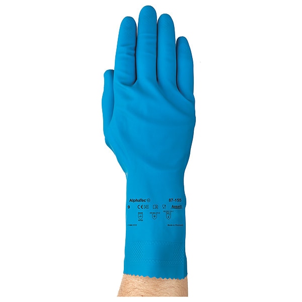 Guantes Resistentes a Químicos de Ansell de 12", Látex de Caucho Natural, Talla 8, 1 par - 87-155
