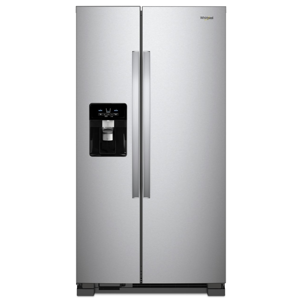 Refrigerador de 24.5 pies cúbicos Side-by-Side de Whirlpool con fabricador de hielo, dispensador de agua y hielo (Acero inoxidable resistente a huellas dactilares) WRS325SDHZ