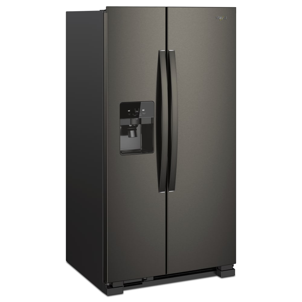 Refrigerador de lado a lado de 24.5 pies cúbicos con fabricador de hielo, dispensador de agua y hielo (Negro Acero Inoxidable Resistente a las Huellas Dactilares) WRS325SDHV