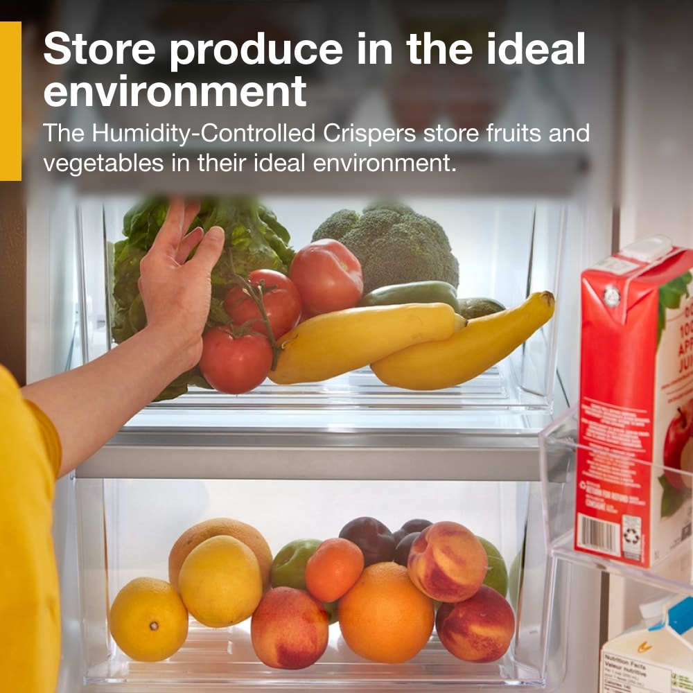 Refrigerador de lado a lado de 24.5 pies cúbicos con fabricador de hielo, dispensador de agua y hielo (Negro Acero Inoxidable Resistente a las Huellas Dactilares) WRS325SDHV