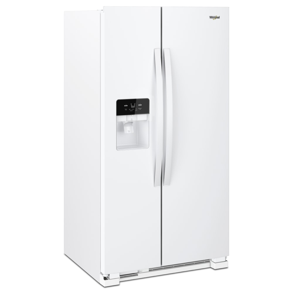 Refrigerador de lado a lado de 24.5 pies cúbicos con fabricador de hielo, dispensador de agua y hielo (blanco) WRS325SDHW de Whirlpool