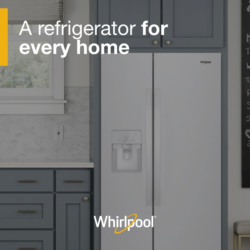 Refrigerador de lado a lado de 24.5 pies cúbicos con fabricador de hielo, dispensador de agua y hielo (blanco) WRS325SDHW de Whirlpool