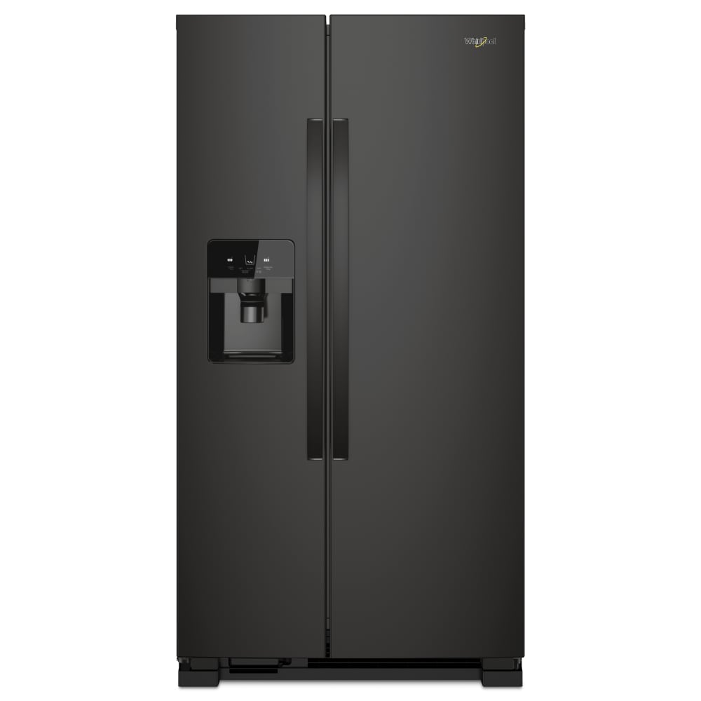 Refrigerador de 24.5 pies cúbicos con dispensador de hielo y agua, estilo lado a lado (Negro)