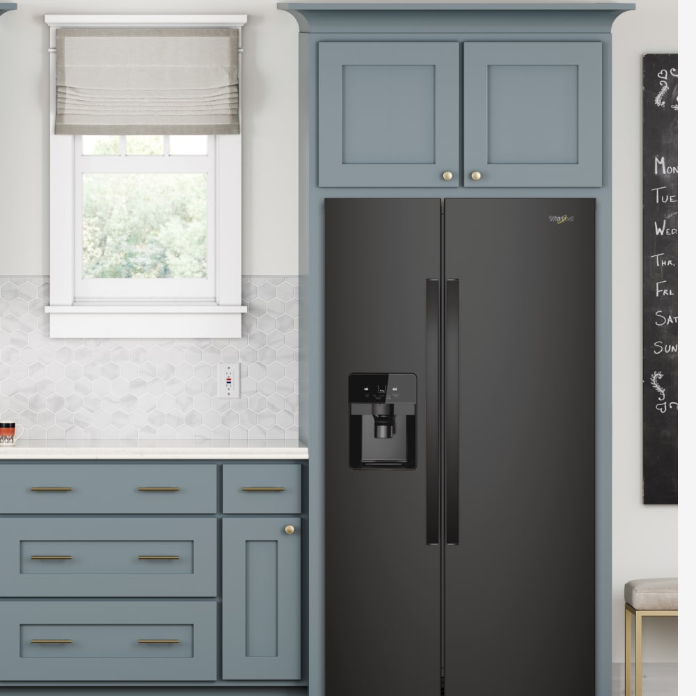 Refrigerador de 24.5 pies cúbicos con dispensador de hielo y agua, estilo lado a lado (Negro)