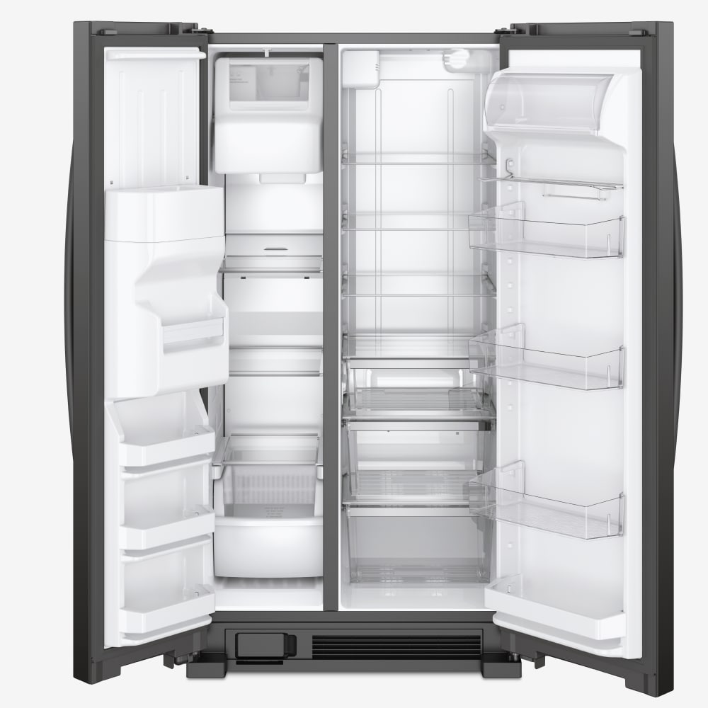 Refrigerador de 24.5 pies cúbicos con dispensador de hielo y agua, estilo lado a lado (Negro)
