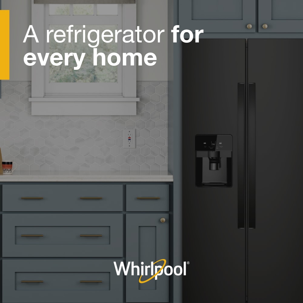 Refrigerador de 24.5 pies cúbicos con dispensador de hielo y agua, estilo lado a lado (Negro)