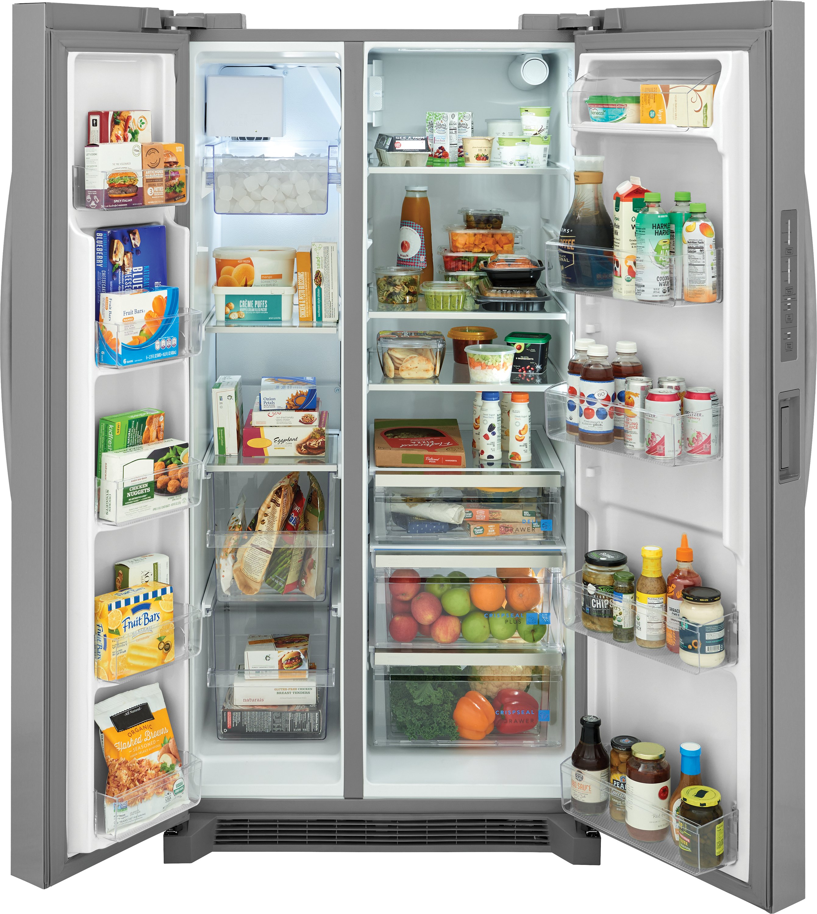 Refrigerador Frigidaire Gallery de 26 pies cúbicos con dispensador de hielo y agua en acero inoxidable a prueba de huellas dactilares (certificado por ENERGY STAR)