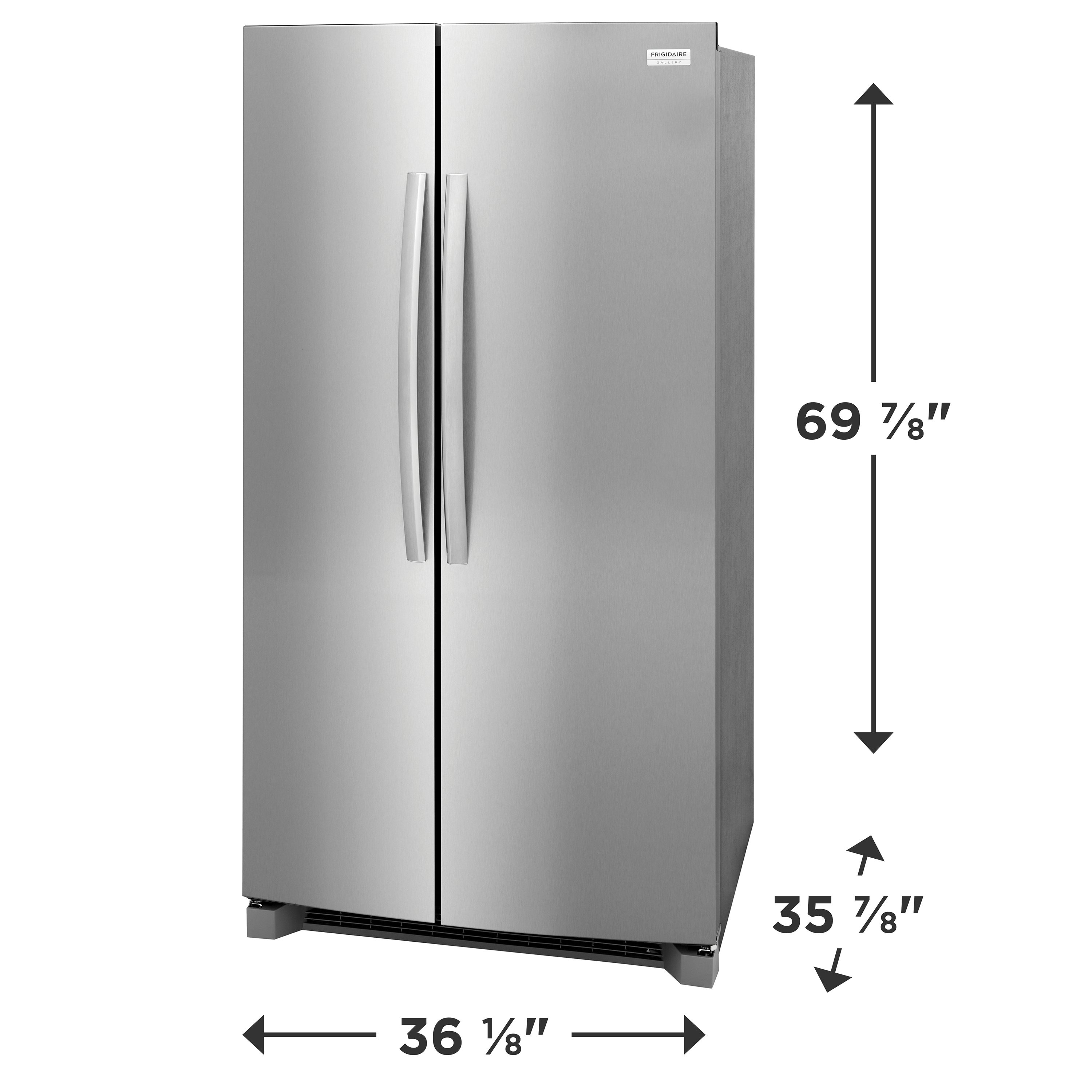 Refrigerador Frigidaire Gallery de 26 pies cúbicos con dispensador de hielo y agua en acero inoxidable a prueba de huellas dactilares (certificado por ENERGY STAR)