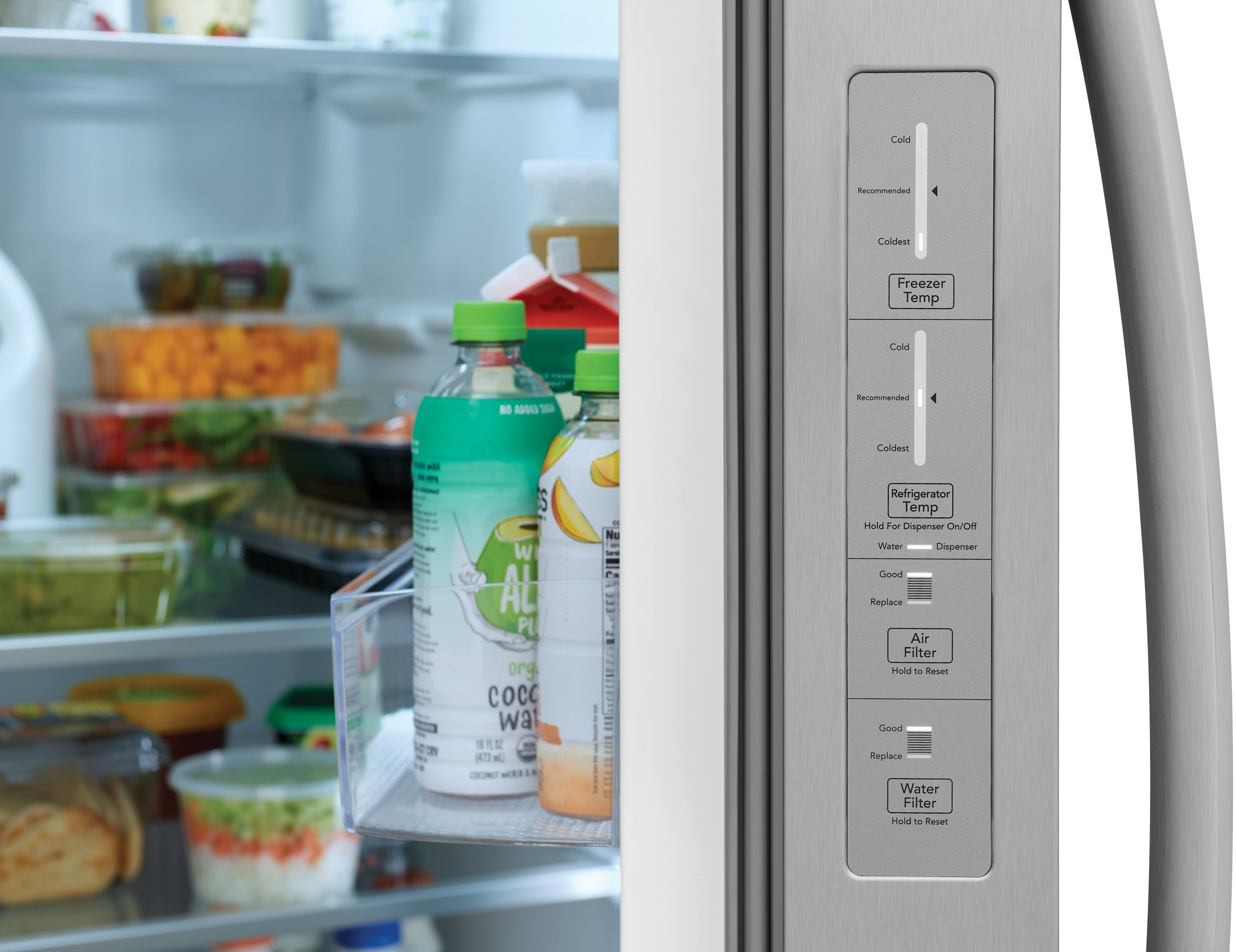 Refrigerador Frigidaire Gallery de 26 pies cúbicos con dispensador de hielo y agua en acero inoxidable a prueba de huellas dactilares (certificado por ENERGY STAR)