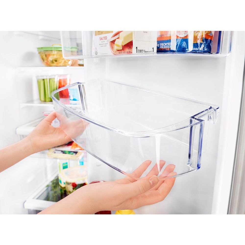 Refrigerador Side by Side Whirlpool de 20.6 pies cúbicos con dispensador de hielo y agua (acero inoxidable negro resistente a huellas) de profundidad de mostrador