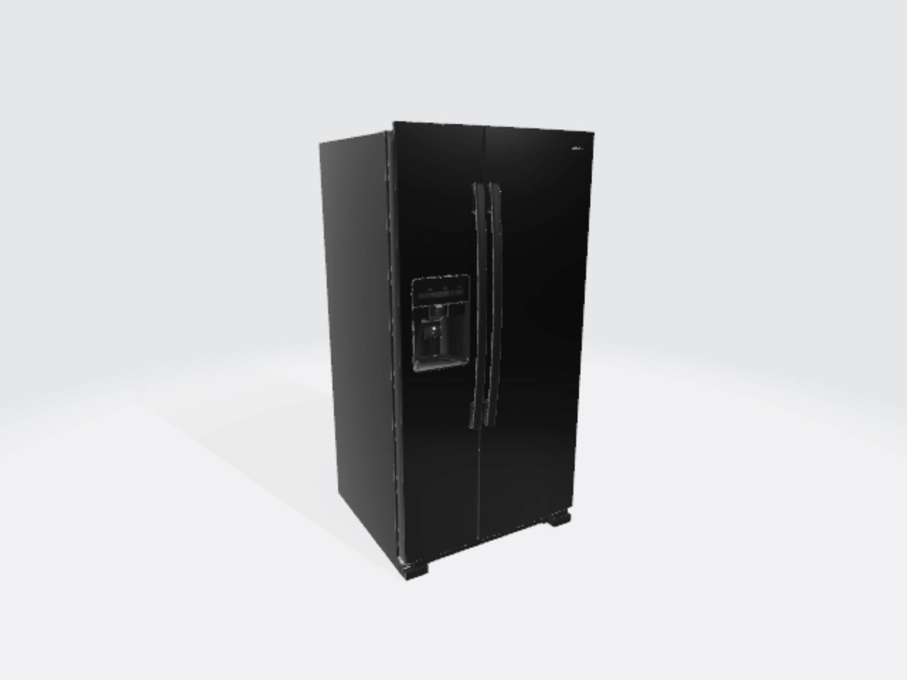 Refrigerador de lado a lado Amana de 21.4 pies cúbicos con fabricador de hielo, dispensador de agua y hielo (negro) ASI2175GRB
