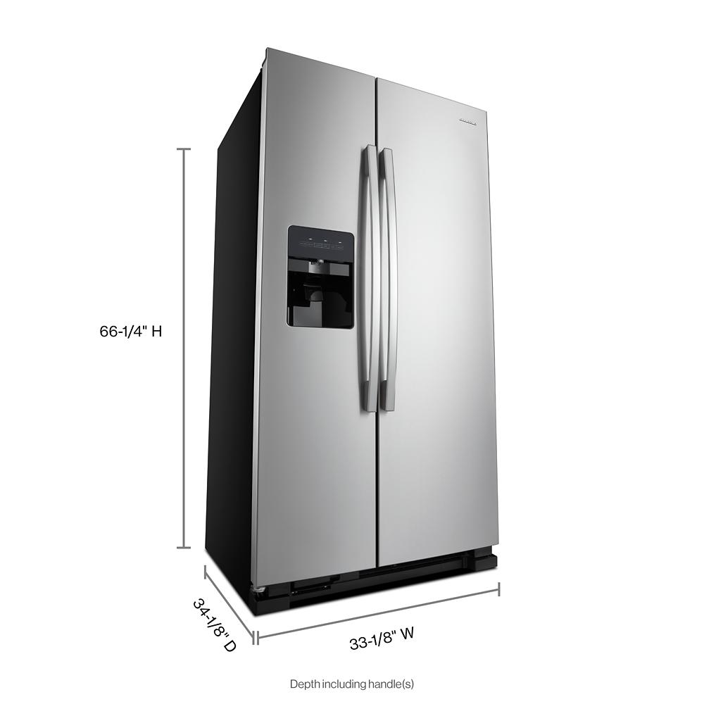 Refrigerador Side-by-Side de 21.4 pies cúbicos con dispensador de hielo, agua y hielo (Acero Inoxidable) ASI2175GRS de Amana