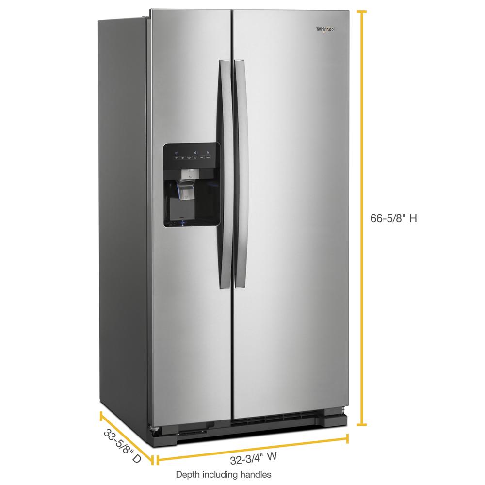 Refrigerador Side-by-Side de 21.4 pies cúbicos con Fabricador de Hielo, Dispensador de Agua y Hielo (Acero Inoxidable)