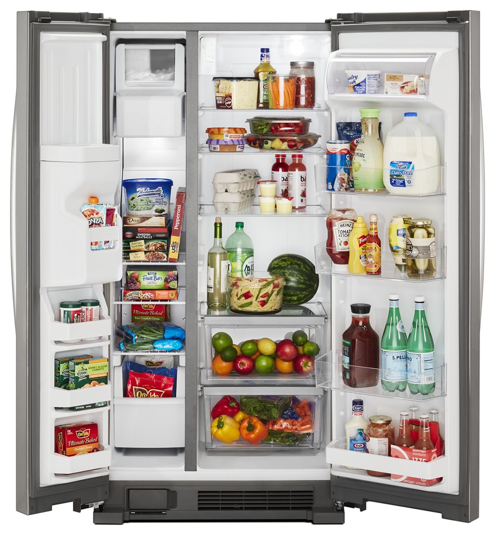 Refrigerador Side-by-Side de 21.4 pies cúbicos con Fabricador de Hielo, Dispensador de Agua y Hielo (Acero Inoxidable)