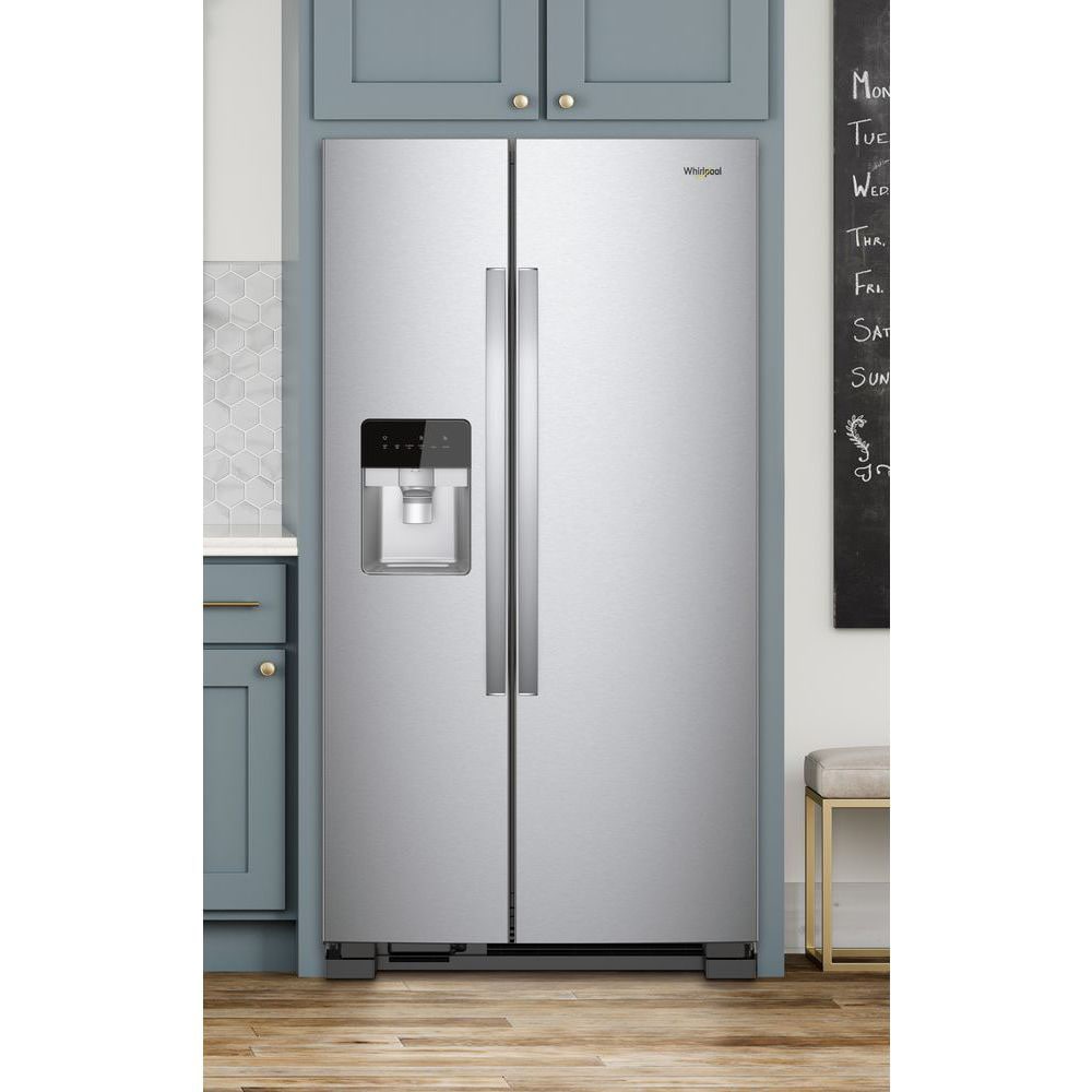 Refrigerador Side-by-Side de 21.4 pies cúbicos con Fabricador de Hielo, Dispensador de Agua y Hielo (Acero Inoxidable)