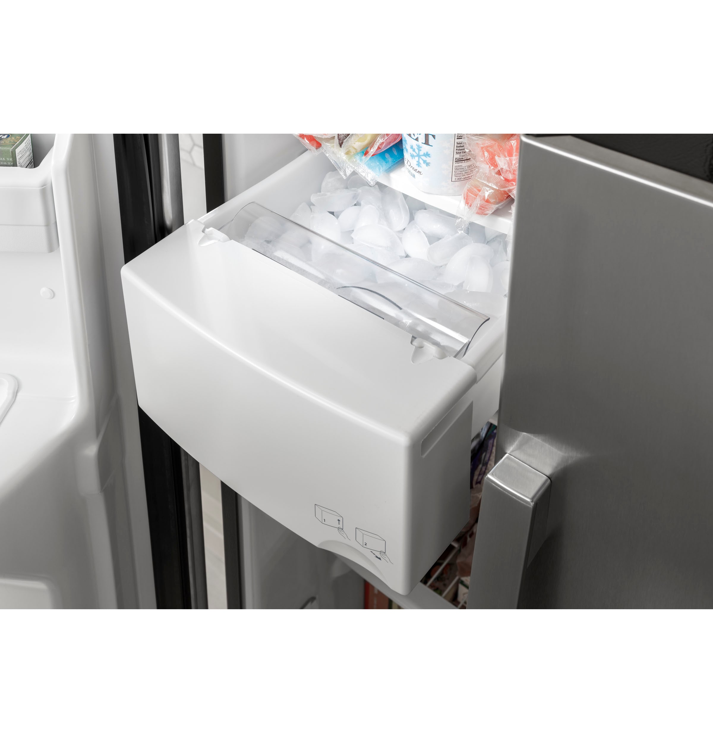 Refrigerador Side-by-Side de 25.3 pies cúbicos con fabricador de hielo, dispensador de agua y hielo (acero inoxidable) certificado ENERGY STAR GSE25GYPFS