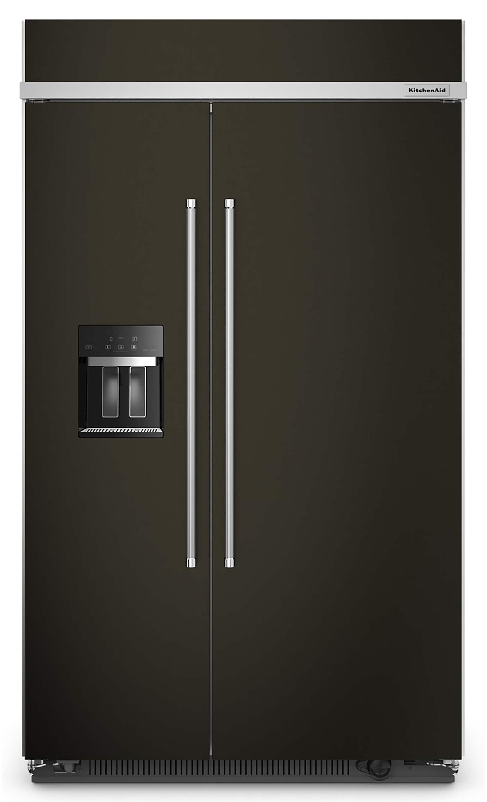 Refrigerador Empotrado de 25.1 pies cúbicos de Profundidad al Mostrador con Dispensador de Agua y Hielo (Acero Inoxidable Negro con Acabado PrintShield) Certificado ENERGY STAR KitchenAid KBSD708MBS